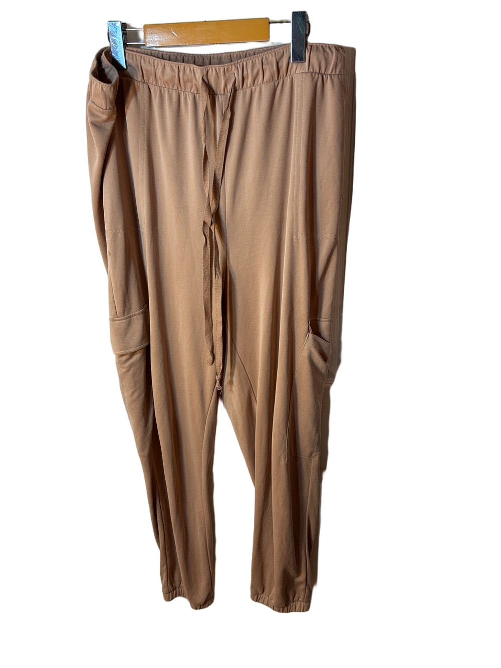 Open Edit Modal Blend Large Knit Cargo Joggers Pants In Tan Nougat ankle length